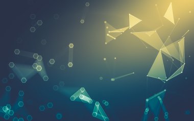 Çokgen alanı düşük Poli koyu arka plan, 3d render