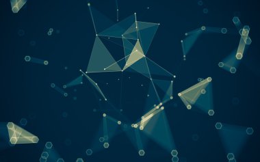 Çokgen alanı düşük Poli koyu arka plan, 3d render