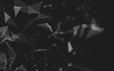 Çokgen alanı düşük Poli koyu arka plan, 3d render