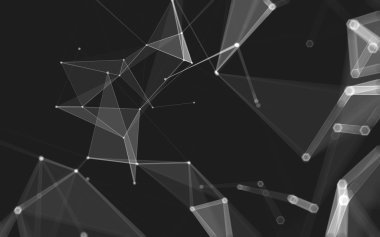 Çokgen alanı düşük Poli koyu arka plan, 3d render