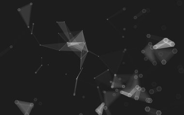 Çokgen alanı düşük Poli koyu arka plan, 3d render