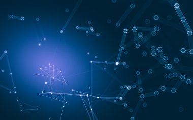 Çokgen alanı düşük Poli koyu arka plan, 3d render