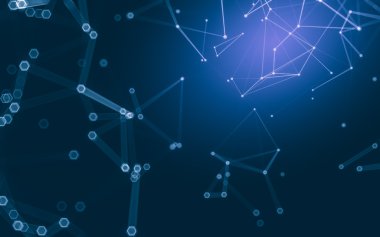 Çokgen alanı düşük Poli koyu arka plan, 3d render