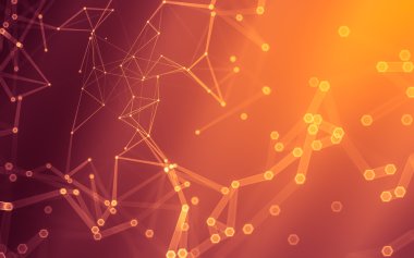 Çokgen alanı düşük Poli koyu arka plan, 3d render