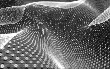 Çokgen alanı düşük Poli koyu arka plan, 3d render