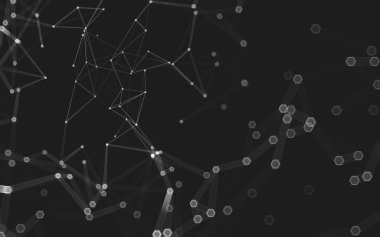 Çokgen alanı düşük Poli koyu arka plan, 3d render