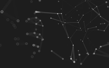 Çokgen alanı düşük Poli koyu arka plan, 3d render