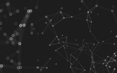 Çokgen alanı düşük Poli koyu arka plan, 3d render