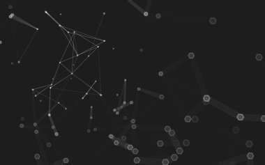 Çokgen alanı düşük Poli koyu arka plan, 3d render