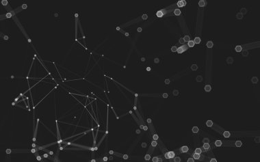 Çokgen alanı düşük Poli koyu arka plan, 3d render