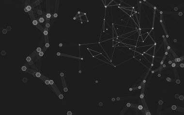 Çokgen alanı düşük Poli koyu arka plan, 3d render