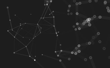 Çokgen alanı düşük Poli koyu arka plan, 3d render