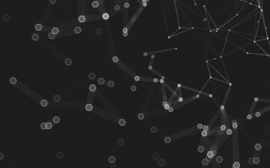 Çokgen alanı düşük Poli koyu arka plan, 3d render