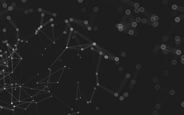 Çokgen alanı düşük Poli koyu arka plan, 3d render