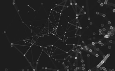 Çokgen alanı düşük Poli koyu arka plan, 3d render