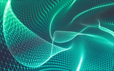 Çokgen alanı düşük Poli koyu arka plan, 3d render