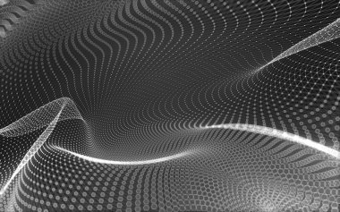 Çokgen alanı düşük Poli koyu arka plan, 3d render