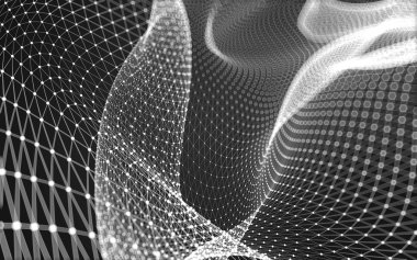 Çokgen alanı düşük Poli koyu arka plan, 3d render