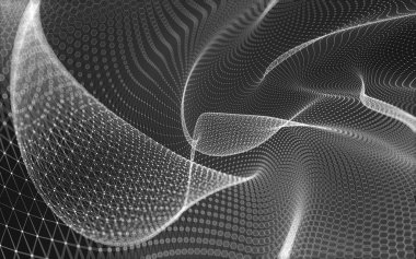 Çokgen alanı düşük Poli koyu arka plan, 3d render