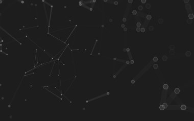 Çokgen alanı düşük Poli koyu arka plan, 3d render