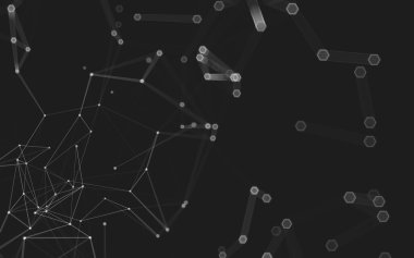 Çokgen alanı düşük Poli koyu arka plan, 3d render