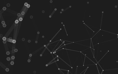 Çokgen alanı düşük Poli koyu arka plan, 3d render