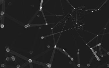 Çokgen alanı düşük Poli koyu arka plan, 3d render