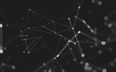 Çokgen alanı düşük Poli koyu arka plan, 3d render