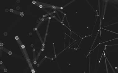 Çokgen alanı düşük Poli koyu arka plan, 3d render