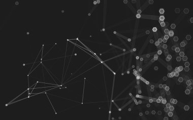 Çokgen alanı düşük Poli koyu arka plan, 3d render