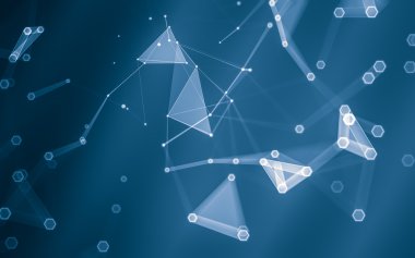 Çokgen alanı düşük Poli koyu arka plan, 3d render