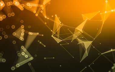 Çokgen alanı düşük Poli koyu arka plan, 3d render