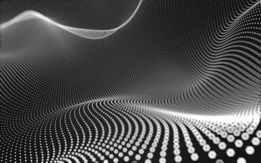 Çokgen alanı düşük Poli koyu arka plan, 3d render