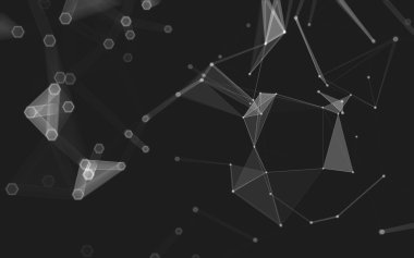 Çokgen alanı düşük Poli koyu arka plan, 3d render