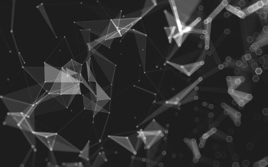 Çokgen alanı düşük Poli koyu arka plan, 3d render