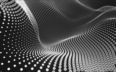 Çokgen alanı düşük Poli koyu arka plan, 3d render