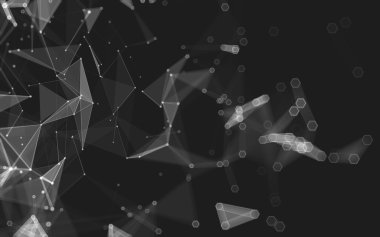 Çokgen alanı düşük Poli koyu arka plan, 3d render