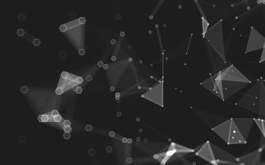 Çokgen alanı düşük Poli koyu arka plan, 3d render