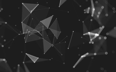 Çokgen alanı düşük Poli koyu arka plan, 3d render