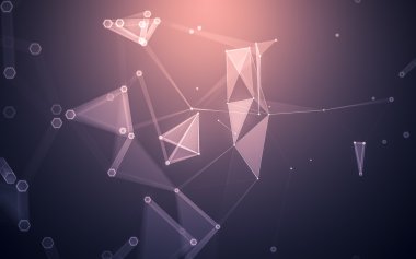 Çokgen alanı düşük Poli koyu arka plan, 3d render