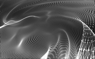 Çokgen alanı düşük Poli koyu arka plan, 3d render