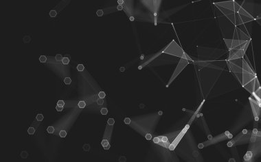 Çokgen alanı düşük Poli koyu arka plan, 3d render