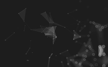 Çokgen alanı düşük Poli koyu arka plan, 3d render