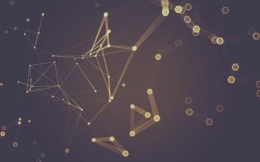 Çokgen alanı düşük Poli koyu arka plan, 3d render