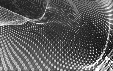 Çokgen alanı düşük Poli koyu arka plan, 3d render