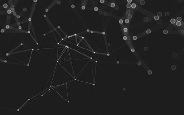 Çokgen alanı düşük Poli koyu arka plan, 3d render