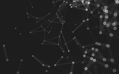 Çokgen alanı düşük Poli koyu arka plan, 3d render