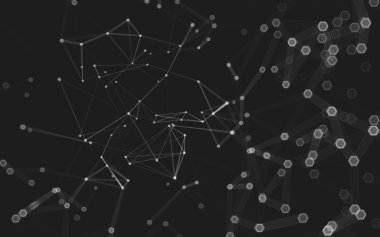 Çokgen alanı düşük Poli koyu arka plan, 3d render