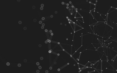 Çokgen alanı düşük Poli koyu arka plan, 3d render