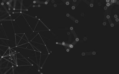 Çokgen alanı düşük Poli koyu arka plan, 3d render